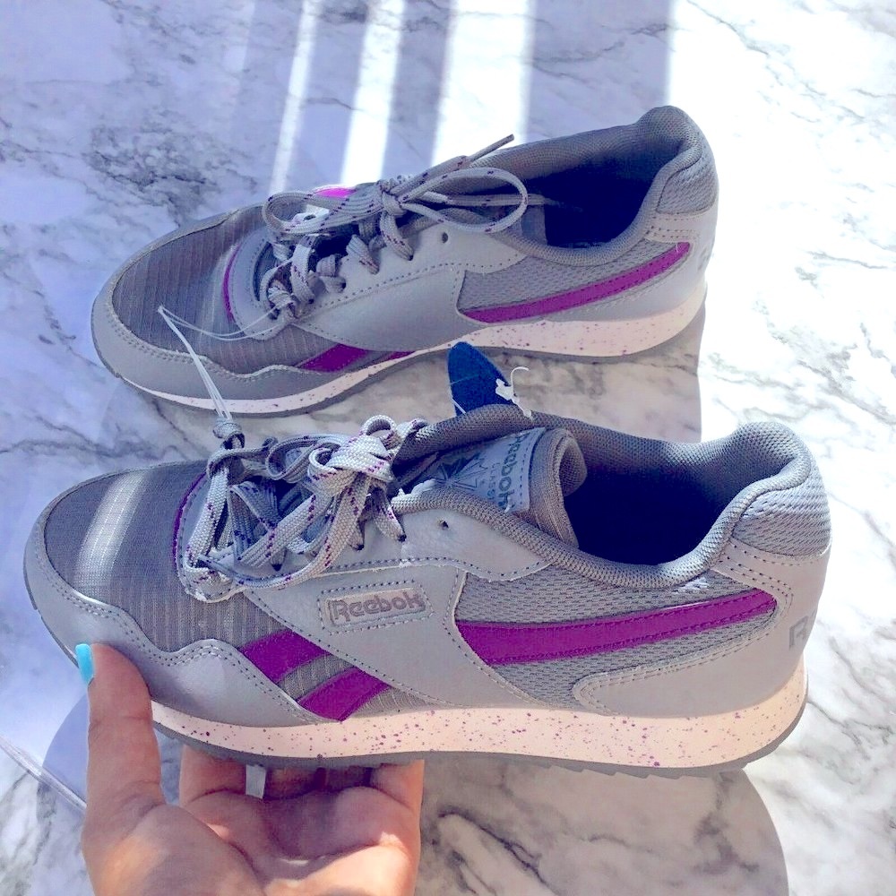 Reebok women Athletic Shoes Gray Purple 1Y3001 Training Low Top Orthol…